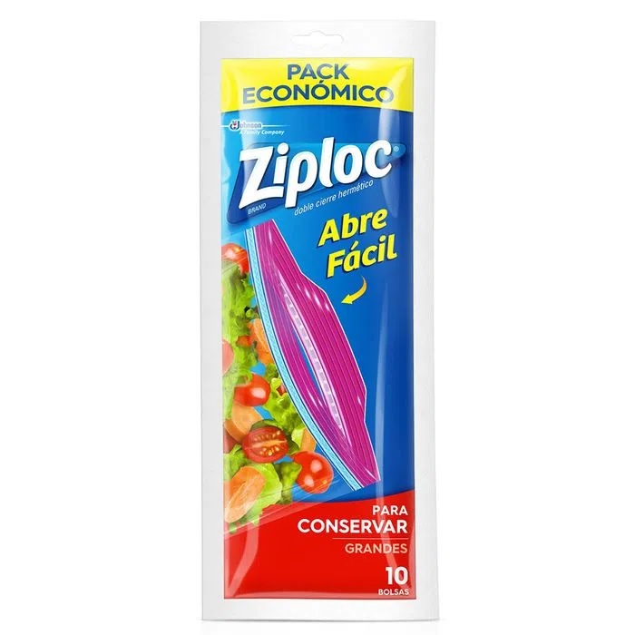 BOLSAS ZIPLOC X10 CIERRE FACIL GRANDE