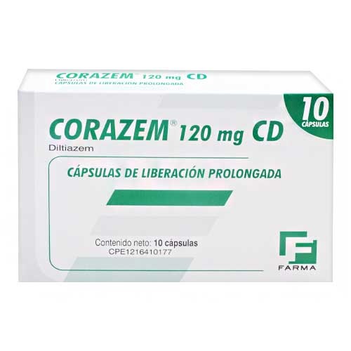 CORAZEM CD 120MG X 10 CAPSULAS FARMA