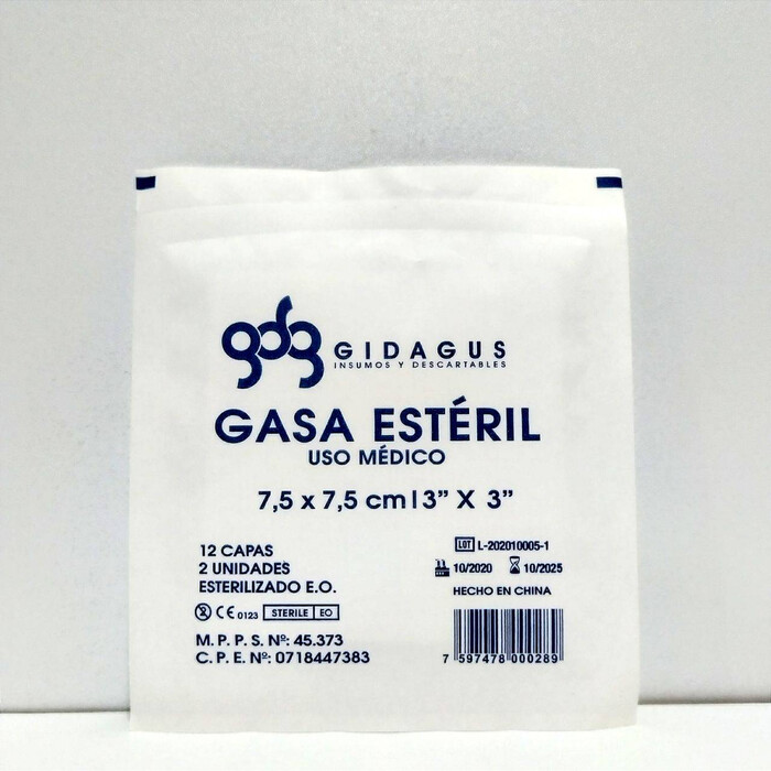 COMPRESA GASA ESTERIL 3X3 X 2PZ X 1UND GIDAGUS