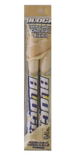 CHOCOLATE BLOCK 2 X 28GR BLANCO