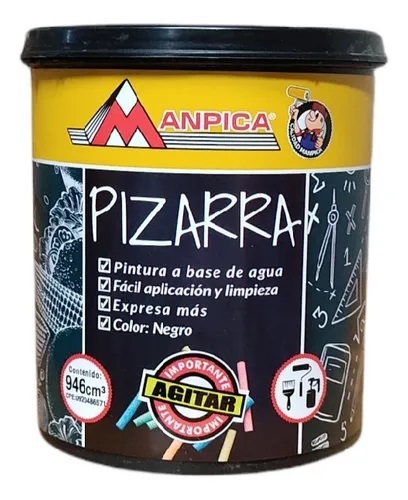 PINTURA P/PIZARRA MANPICA NEGRO GALON