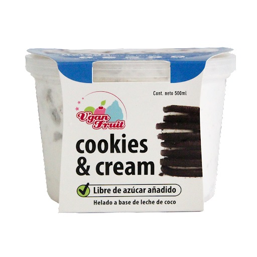 HELADO VGAN FRUIT 500ML COKIES AND CREAM