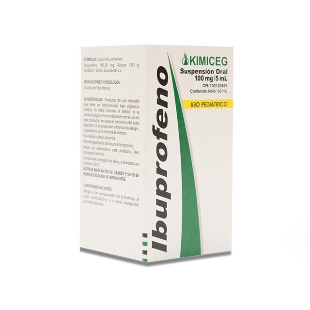 IBUPROFENO SUSP PED 100MG 5MLX60ML KIMICEG