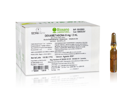 DEXAMETASONA 8MG/2ML X 1AMP IM IV BIOSANO
