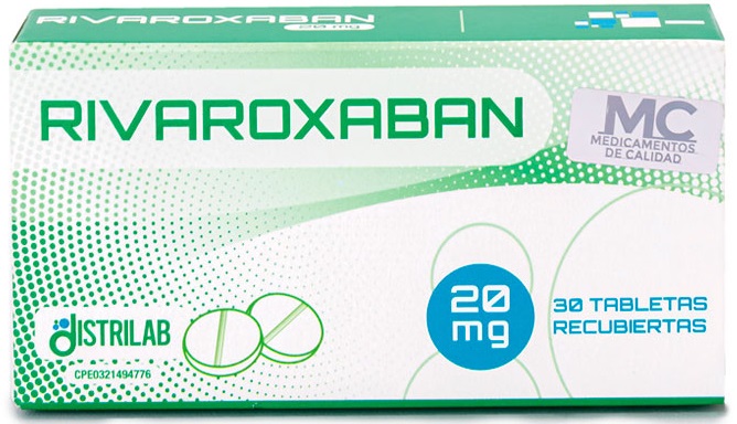 RIVAROXABAN 20MG X 30 TABLETAS DISTRILAB