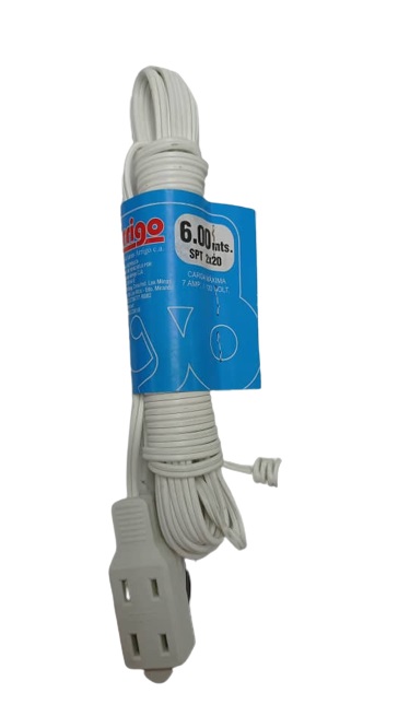 EXTENSION ARRIGO 2X20AWG 6.00MT BLANCA
