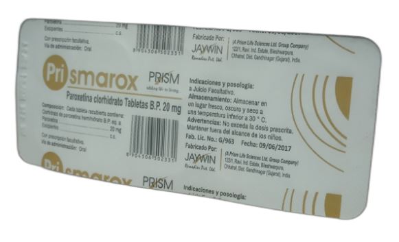 PRISMAROX 20MG X 10TAB PAROXETINA BLIST JAYWIN