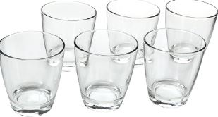 VASO DE VIDRIO 315 ML JUEGO DE 6 UND