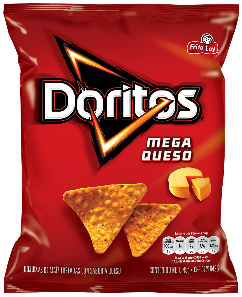 SNACK DORITOS X 12UND 45GR MEGA QUESO