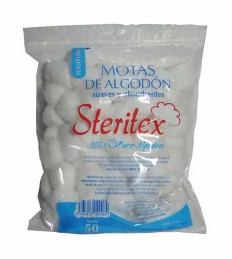 MOTAS ALGODON STERITEX 50UND