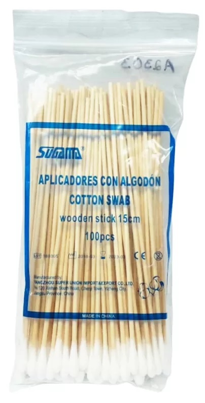 HISOPO DE ALGODON 15CM X 100UNID SUGAMA