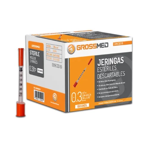 JERINGA 0,3ML 31G X 5/16" 8MM GROSSMED