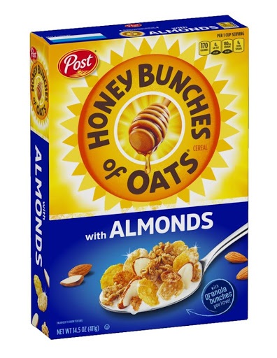 CEREAL POST 340GR ALMEND HONEY BUNCHES OF OATS
