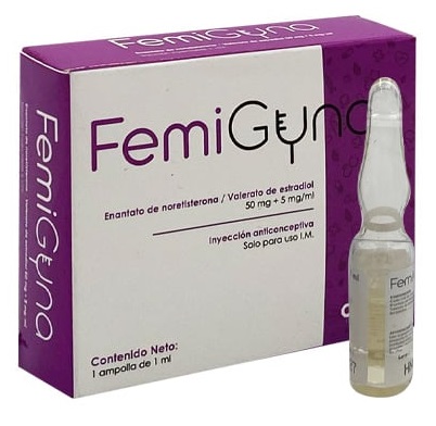 FEMIGYNA ANTICONCEPTIVO 50MG 5MG X 1AMP