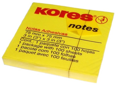 NOTAS ADH KORES 7,5X7,5cm 100H AMARILLO