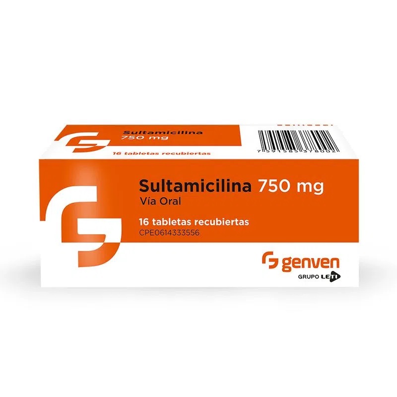 SULTAMICILINA 750MG X 16TABLETAS GENVEN