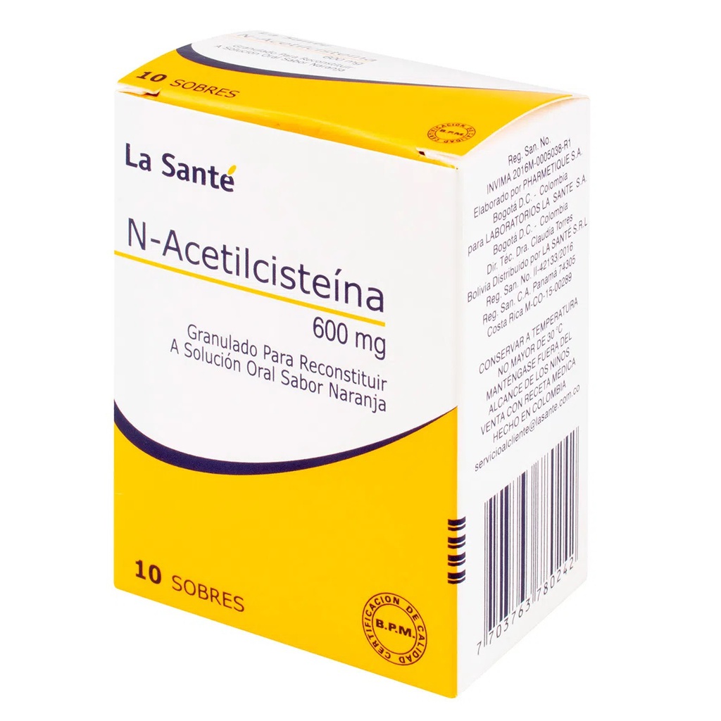N-ACETILCISTEINA GRANULADO 600MGX1,5G SOBRE LA SANTE