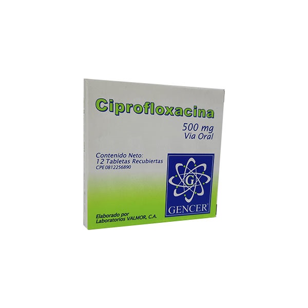 CIPROFLOXACINA 500MG X 12 TABLETAS GENCER
