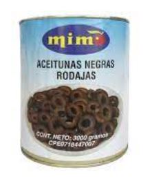 ACEITUNAS MIMO 3KG NEGRAS FILETIADAS