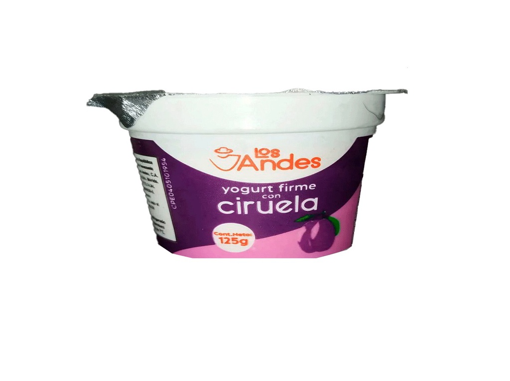 YOGURT FIRME LOS ANDES 125GR CIRUELA