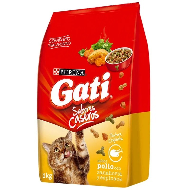 ALIMENTO P/GATO GATSY 1KG POLLO ZANAHORIA ESPINACA