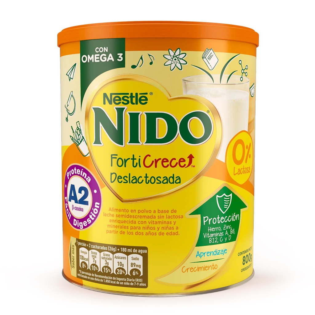 LECHE NIDO 800GR FORTIFICADA DESLACTOSADA