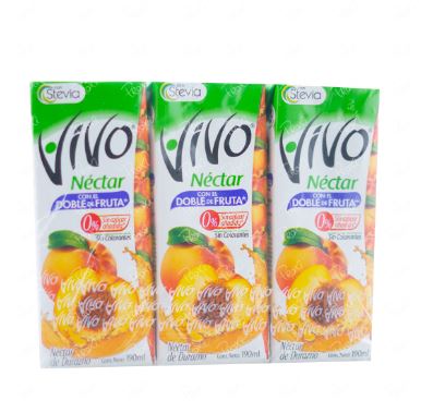 NECTAR VIVO 190ML DURAZNO SIN AZUCAR TRIPACK