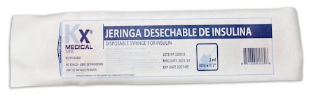 JERINGA DE INSULINA 30GR X 1/2 X 1UND KX MEDICAL