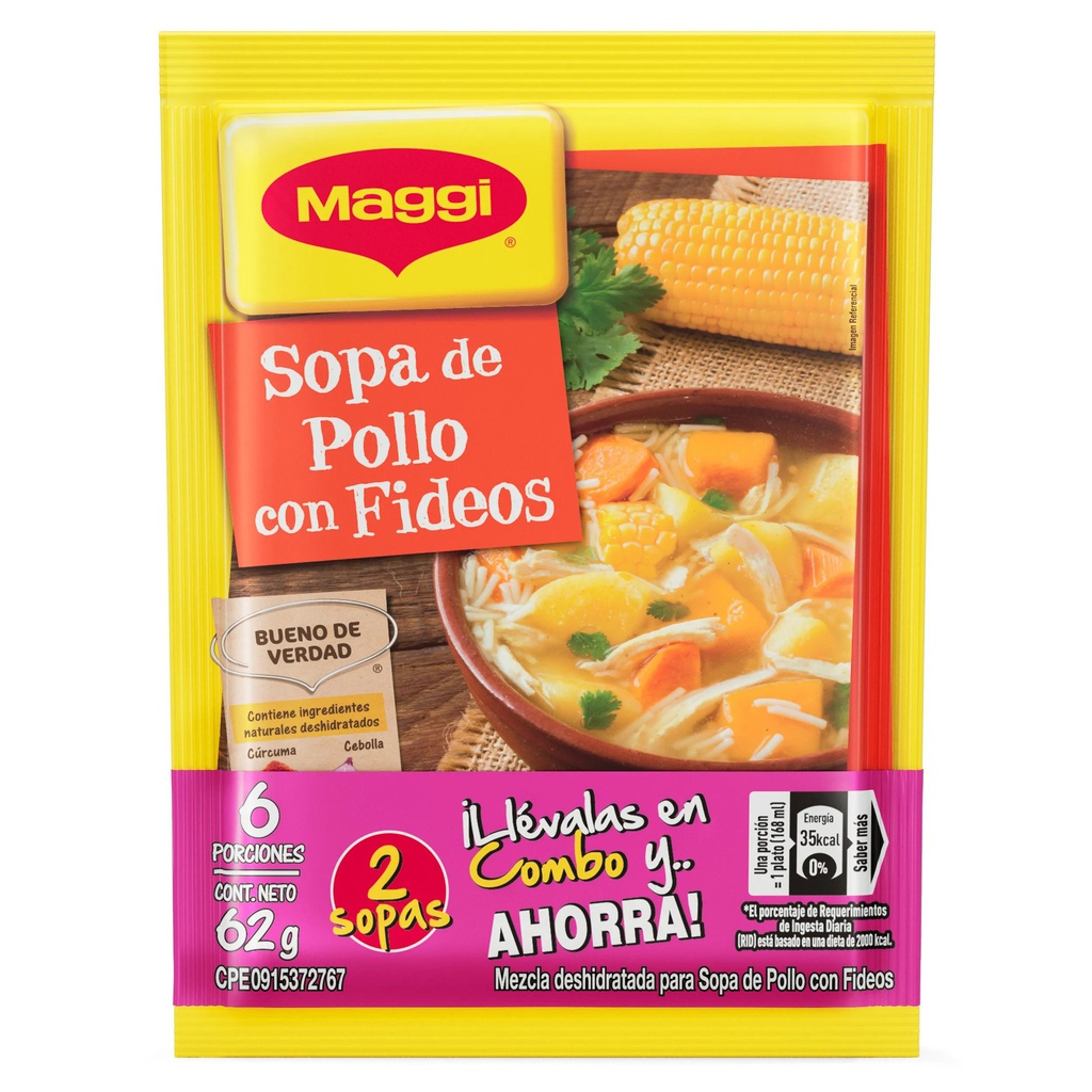 COMBO MAGGI SOPA DE POLLO CON FIDEOS