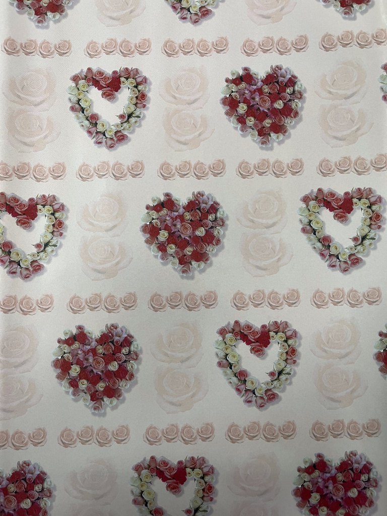 PAPEL DE REGALO CORAZON DE ROSAS