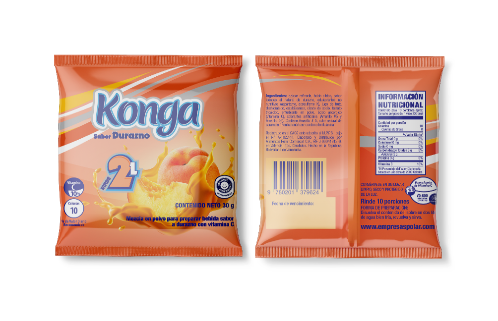 BEBIDA EN POLVO KONGA 30G DURAZNO
