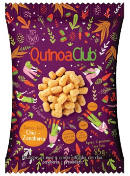 SNACK QUINOA CLUB 85GR MAIZ QUINOA CHIA Y ZANAHORIA