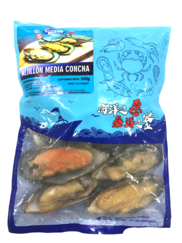 MEJILLONES PACIFIC FROZEN 500GR MEDIA CONCHA