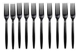 TENEDOR PLASTICO NEGRO X 20UND