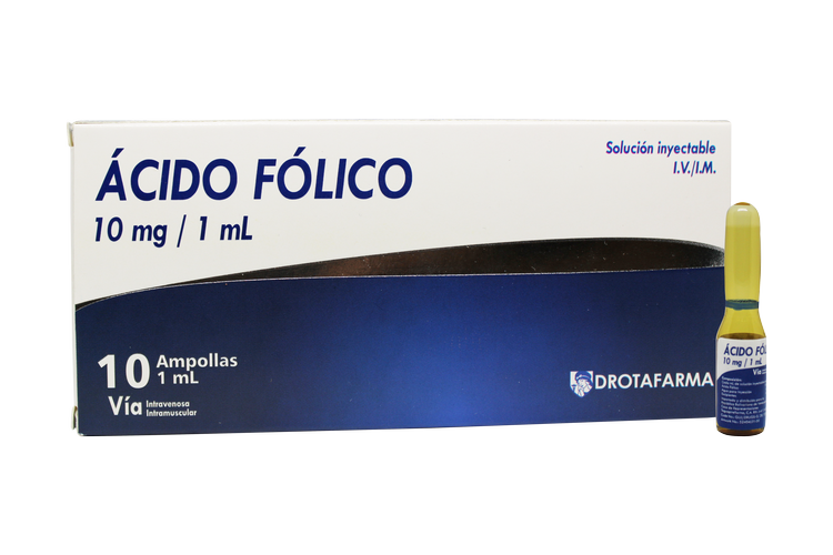 ACIDO FOLICO 10MG/1ML X 1AMP I.V I.M DROTAFARMA