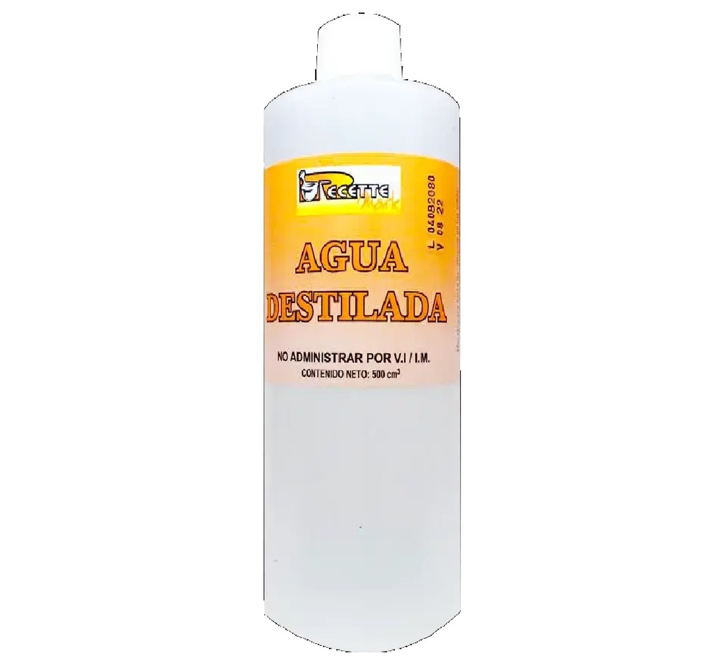 AGUA DESTILADA 500ML RECETTE MARK