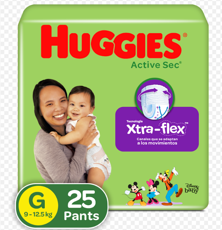 PAÑALES HUGGIES PANTS ACT SEC G 25UND