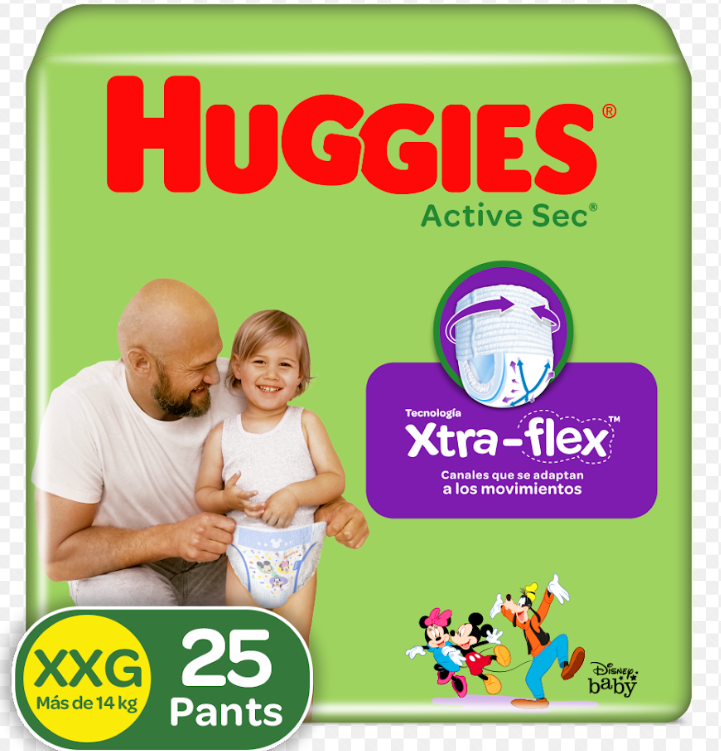 PAÑALES HUGGIES PANTS ACT SEC XXG 25UND