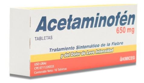 ACETAMINOFEN 650MG X 10TABL KIMICEG