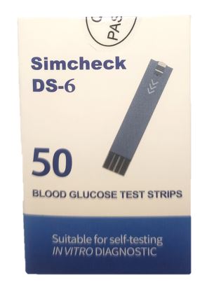 TIRAS REACTIVAS DS6 X 50UND GLUCOMETRO SIMCHECK