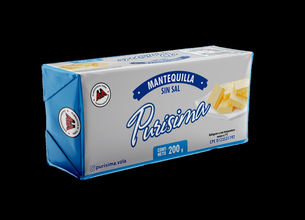 MANTEQUILLA PURISIMA 200GR SIN SAL