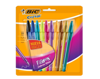 BOLIGRAFO BIC 10 COLORES CRISTAL