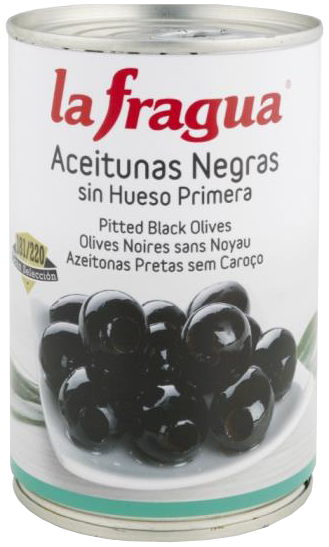 ACEITUNA LA FRAGUA 390GR NEGRAS SIN HUESO