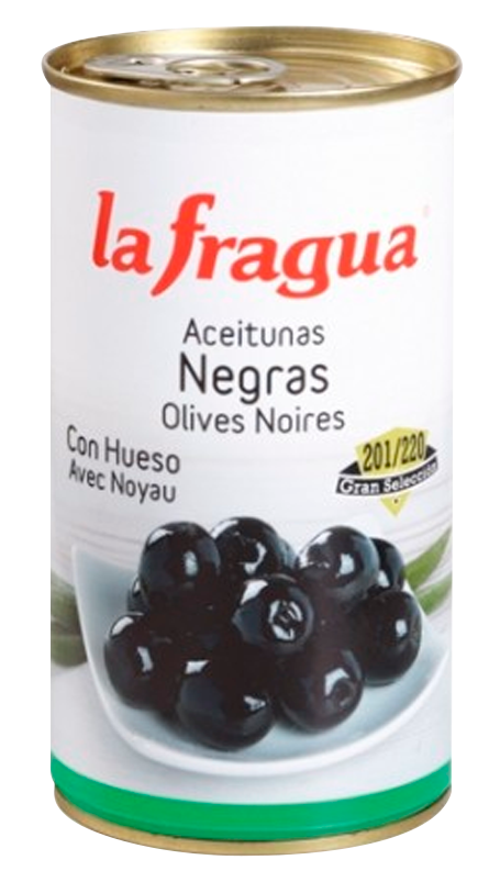 ACEITUNAS LA FRAGUA 390GR NEGRAS CON HUESO