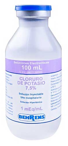 CLORURO DE POTASIO 7,5% X 100ML SOL INY BEHRENS