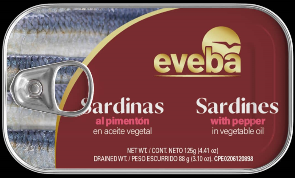 SARDINA EVEBA 125GR PIMENTON EN ACEITE