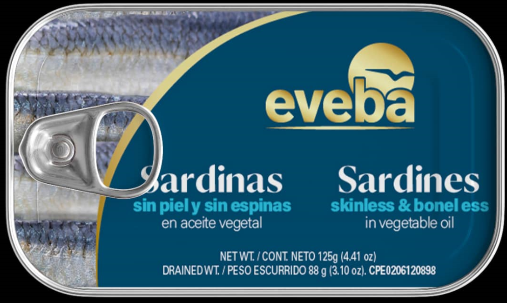 SARDINA EVEBA 125GR SIN PIEL Y SIN ESPINAS