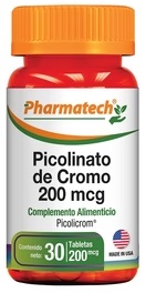 PICOLINATO DE CROMO 200MCG X 30TAB PHARMATECH