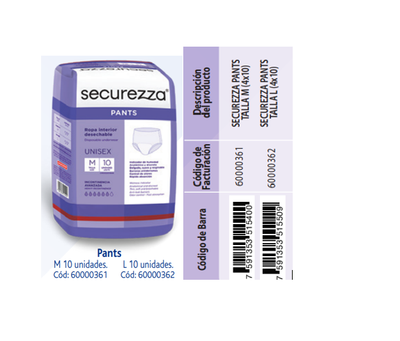 PAÑALES SECUREZZA 10UND M PANTS
