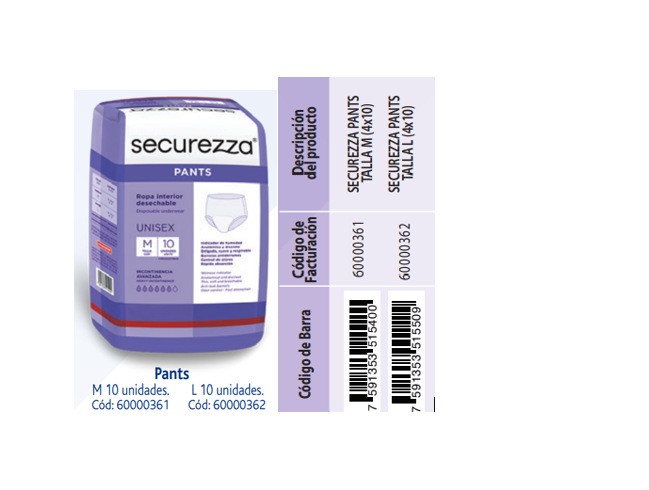 PAÑALES SECUREZZA 10UND L PANTS